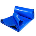 High quality blue white pe tarpaulin with black plastic corner around eyelets